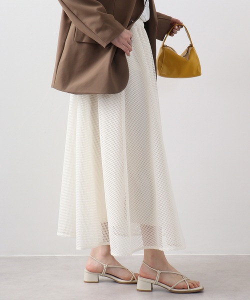 【セール】hunch スクエアメッシュ フレアスカート（スカート）｜hunch（ハンチ）