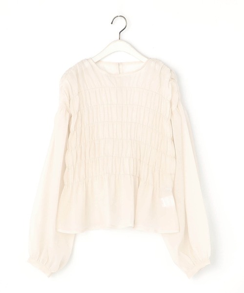 NICOLE CLUB(ニコル クラブ)の「【WEB限定】ワッシャーシアーブラウス(シャツ/ブラウス・レディース・オフホワイト/ブラック・MEDIUM)」の3枚目の写真