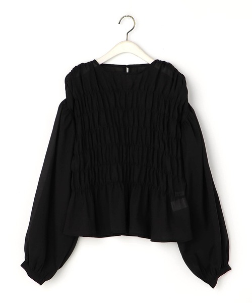 NICOLE CLUB(ニコル クラブ)の「【WEB限定】ワッシャーシアーブラウス(シャツ/ブラウス・レディース・オフホワイト/ブラック・MEDIUM)」の4枚目の写真