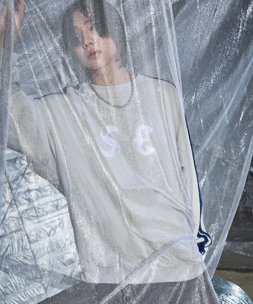 SAVEDGE（セーベッジ）の「LOOSE FRINGE LINE METAL LOGO SWEAT/ルーズフリンジラインメタルロゴスウェット（スウェット・メンズ・グレー/チャコール・L/M）」の10枚目の写真