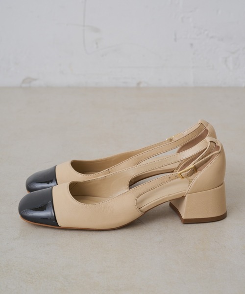 Omekashi(オメカシ)の「ブロックカラーミュール(パンプス・レディース・ベージュ/ブラック・36/38/37)」の8枚目の写真