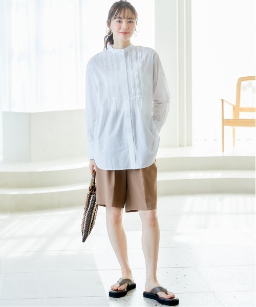 miclat（ミクラ）の「大きいサイズ　シアーボイルボリュームシャツチュニック　miclat（シャツ/ブラウス・レディース・ラベンダー/ホワイト・L/LL/3L/4L/5L）」の3枚目の写真