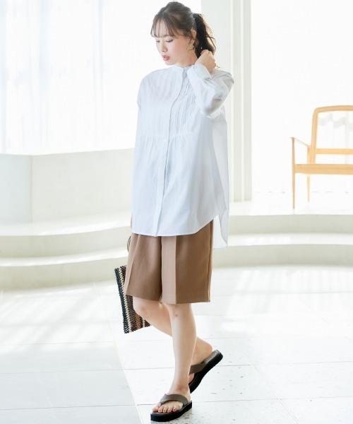 miclat（ミクラ）の「大きいサイズ　シアーボイルボリュームシャツチュニック　miclat（シャツ/ブラウス・レディース・ラベンダー/ホワイト・L/LL/3L/4L/5L）」の22枚目の写真