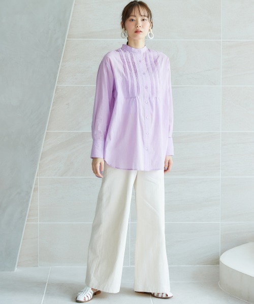 miclat（ミクラ）の「大きいサイズ　シアーボイルボリュームシャツチュニック　miclat（シャツ/ブラウス・レディース・ラベンダー/ホワイト・L/LL/3L/4L/5L）」の16枚目の写真