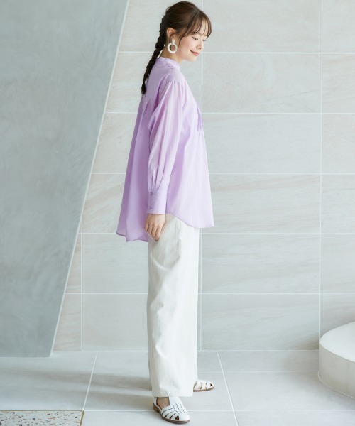 miclat（ミクラ）の「大きいサイズ　シアーボイルボリュームシャツチュニック　miclat（シャツ/ブラウス・レディース・ラベンダー/ホワイト・L/LL/3L/4L/5L）」の17枚目の写真