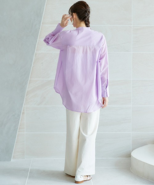 miclat（ミクラ）の「大きいサイズ　シアーボイルボリュームシャツチュニック　miclat（シャツ/ブラウス・レディース・ラベンダー/ホワイト・L/LL/3L/4L/5L）」の18枚目の写真