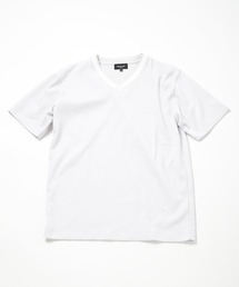 膨れジャカードVネックTシャツ