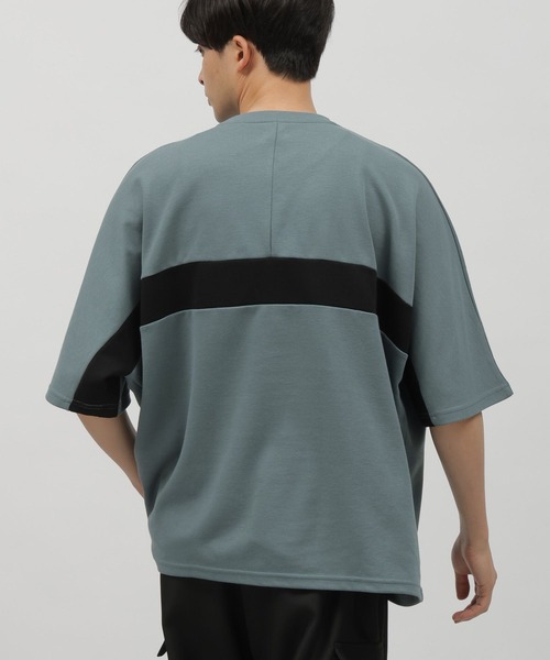 LAKOLE（ラコレ）の「パネル切替ドルマンＴ / 108770（Tシャツ/カットソー・メンズ・ホワイト/ブラック/グリーン・MEDIUM/LARGE）」の8枚目の写真