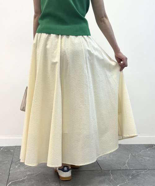 INTERPLANET（インタープラネット）の「コットンサッカーフレアースカート（スカート・レディース・ブラック/オフホワイト/ブルー・FREE）」の14枚目の写真