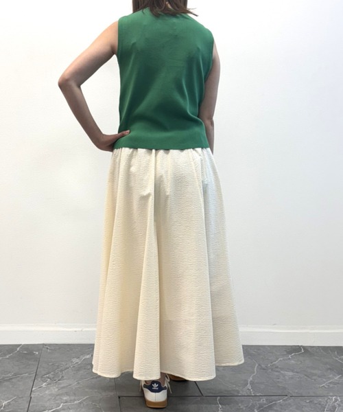 INTERPLANET（インタープラネット）の「コットンサッカーフレアースカート（スカート・レディース・ブラック/オフホワイト/ブルー・FREE）」の15枚目の写真