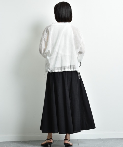 INTERPLANET（インタープラネット）の「コットンサッカーフレアースカート（スカート・レディース・ブラック/オフホワイト/ブルー・FREE）」の21枚目の写真