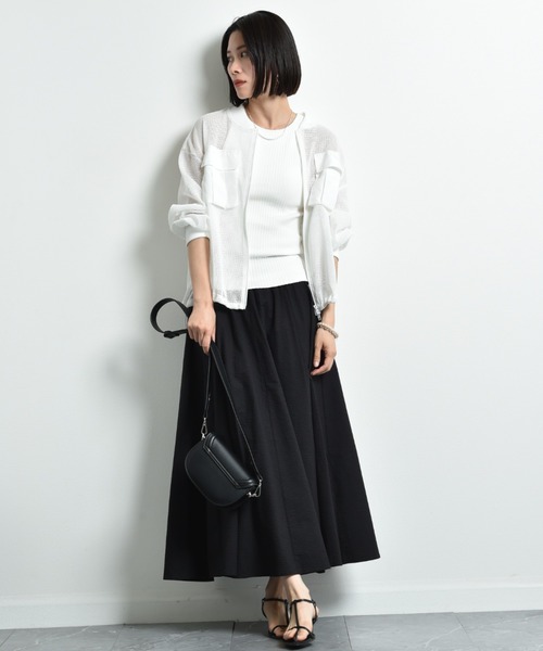 INTERPLANET（インタープラネット）の「コットンサッカーフレアースカート（スカート・レディース・ブラック/オフホワイト/ブルー・FREE）」の22枚目の写真