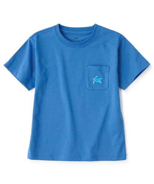 無印良品(ムジルシリョウヒン)の「キッズ 刺繍入りポケット半袖Tシャツ(Tシャツ/カットソー・キッズ・ブルー系1/スモークピンク/マスタード/オフホワイト/パープル/チャコールグレー/グリーン系2/ダークグリーン/ライトオレンジ系・150/140/130/120/110)」の5枚目の写真