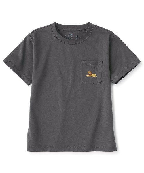 無印良品(ムジルシリョウヒン)の「キッズ 刺繍入りポケット半袖Tシャツ(Tシャツ/カットソー・キッズ・ブルー系1/スモークピンク/マスタード/オフホワイト/パープル/チャコールグレー/グリーン系2/ダークグリーン/ライトオレンジ系・150/140/130/120/110)」の3枚目の写真