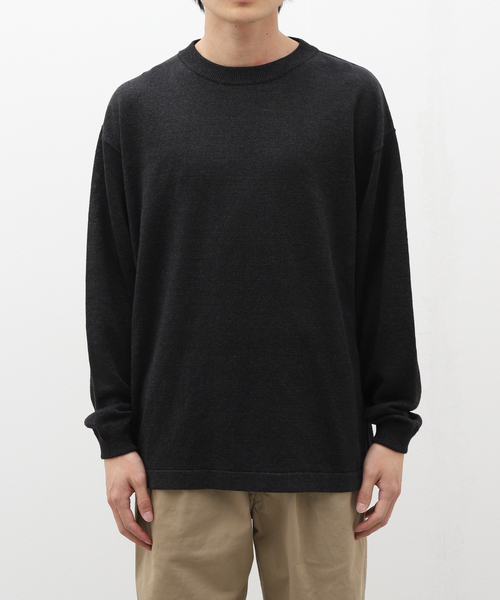 crepuscule（クレプスキュール）の「【CREPUSCULE / クレプスキュール】 LINEN P/O（ニット/セーター・メンズ・ブラック/チャコールグレー/ベージュ・1/2）」の4枚目の写真