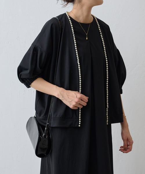美品✨定価3.5万✨ビアズリー　パールハオリ　ジャケット　短丈　ボリューム袖 BEARDSLEY（ビアズリー）の「《LIVETART》半袖パールハオリ（ノー