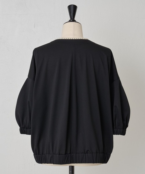 ビアズリー LIVETARTランダムパールトップス ブラック2024AW BEARDSLEY（ビアズリー）の「《LIVETART》半袖パールハオリ（ノー