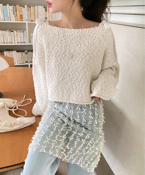 by muni:r（バイ ムニール）の「リボンストラップキャミソール（キャミソール・レディース・ブルー/アイボリー/ブラック/ピンク・FREE）」の20枚目の写真