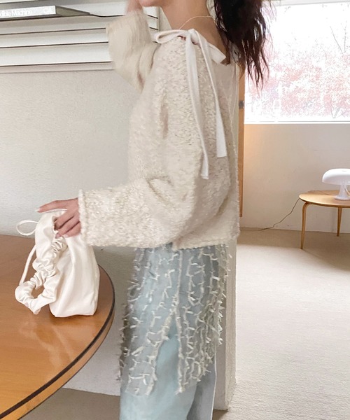 by muni:r（バイ ムニール）の「リボンストラップキャミソール（キャミソール・レディース・ブルー/アイボリー/ブラック/ピンク・FREE）」の21枚目の写真