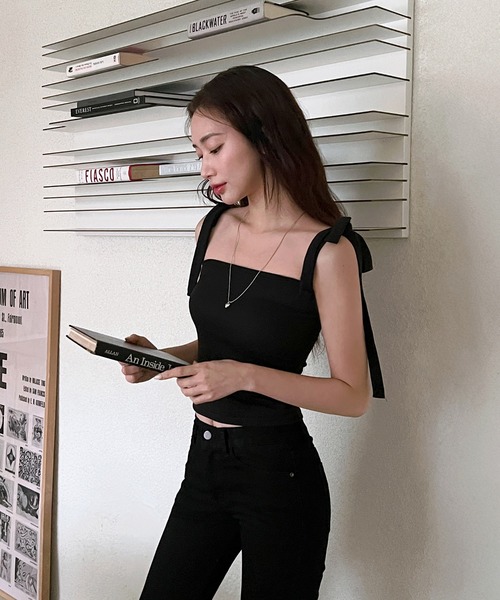 スパークリングリボンキャミソールトップス Sparkling Ribbon Camisole Tops | Puff designs パフデザインズ