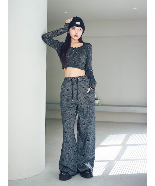 Darich♡新品ロゴパターンラメスウェットパンツ【Ｆ】 ロゴパターンラメスウェットパンツ（スウェットパンツ）｜Darich