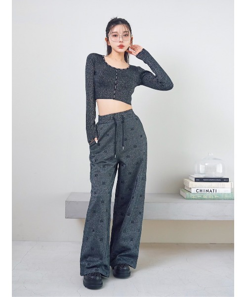 ロゴパターンラメスウェットパンツ（スウェットパンツ）｜Darich