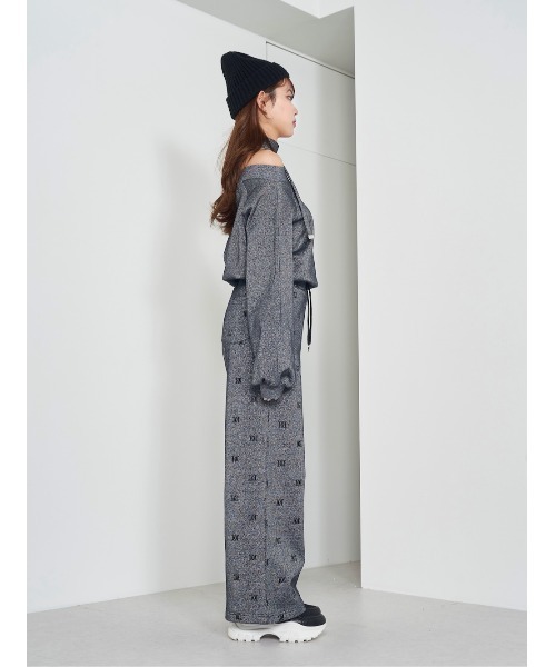 Darich♡新品ロゴパターンラメスウェットパンツ【Ｆ】 ダーリッチ Darich ロゴパターンラメスウェットパンツ （グレー