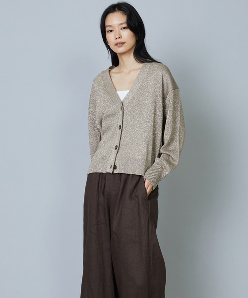 1er Arrondissement（プルミエアロンディスモン）の「メタリックカーディガン（カーディガン/ボレロ・レディース・ベージュ/グレー・FREE）」の2枚目の写真