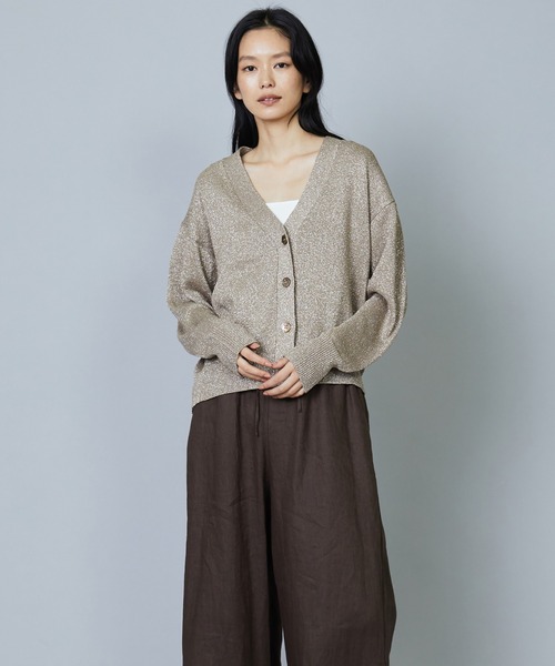 1er Arrondissement（プルミエアロンディスモン）の「メタリックカーディガン（カーディガン/ボレロ・レディース・ベージュ/グレー・FREE）」の10枚目の写真