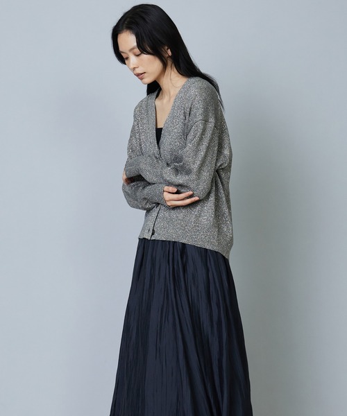 1er Arrondissement（プルミエアロンディスモン）の「メタリックカーディガン（カーディガン/ボレロ・レディース・ベージュ/グレー・FREE）」の3枚目の写真