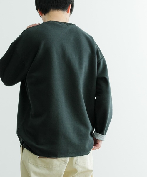 ITEMS URBANRESEARCH(アイテムズ アーバンリサーチ)の「裏ストライプ ダンボールプルオーバー(Tシャツ/カットソー・メンズ・ベージュ/グリーン/ブラック・MEDIUM/LARGE)」の5枚目の写真