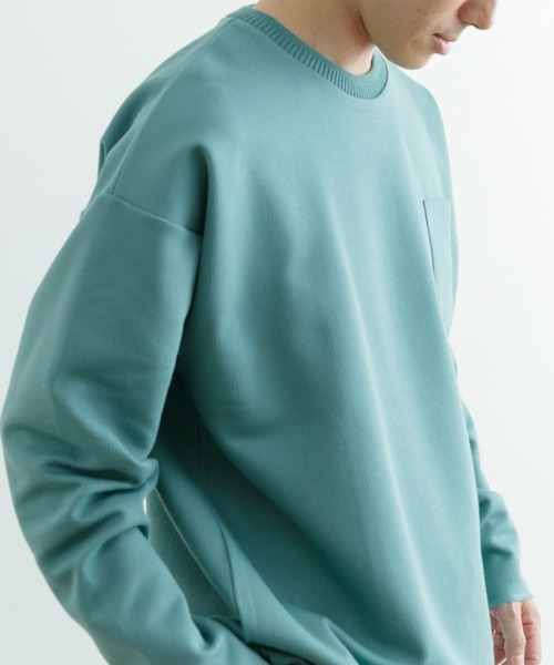 ITEMS URBANRESEARCH(アイテムズ アーバンリサーチ)の「裏ストライプ ダンボールプルオーバー(Tシャツ/カットソー・メンズ・ベージュ/グリーン/ブラック・MEDIUM/LARGE)」の9枚目の写真