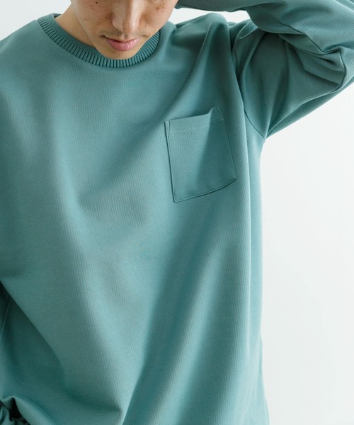 ITEMS URBANRESEARCH(アイテムズ アーバンリサーチ)の「裏ストライプ ダンボールプルオーバー(Tシャツ/カットソー・メンズ・ベージュ/グリーン/ブラック・MEDIUM/LARGE)」の10枚目の写真