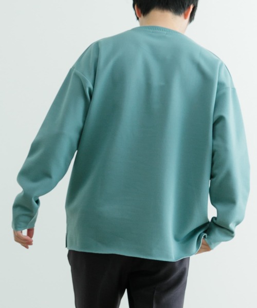 ITEMS URBANRESEARCH(アイテムズ アーバンリサーチ)の「裏ストライプ ダンボールプルオーバー(Tシャツ/カットソー・メンズ・ベージュ/グリーン/ブラック・MEDIUM/LARGE)」の11枚目の写真
