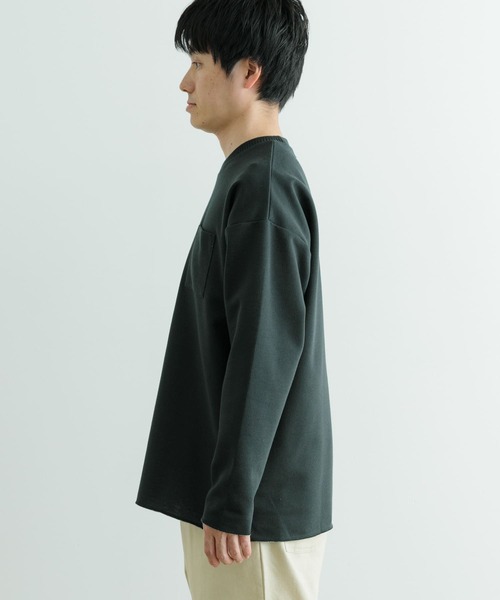 ITEMS URBANRESEARCH(アイテムズ アーバンリサーチ)の「裏ストライプ ダンボールプルオーバー(Tシャツ/カットソー・メンズ・ベージュ/グリーン/ブラック・MEDIUM/LARGE)」の15枚目の写真