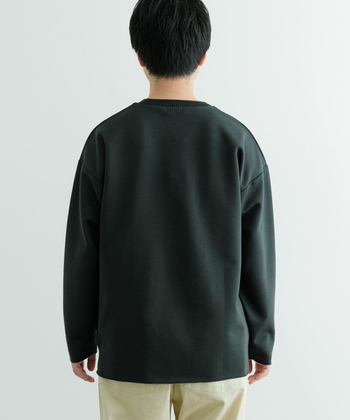 ITEMS URBANRESEARCH(アイテムズ アーバンリサーチ)の「裏ストライプ ダンボールプルオーバー(Tシャツ/カットソー・メンズ・ベージュ/グリーン/ブラック・MEDIUM/LARGE)」の16枚目の写真