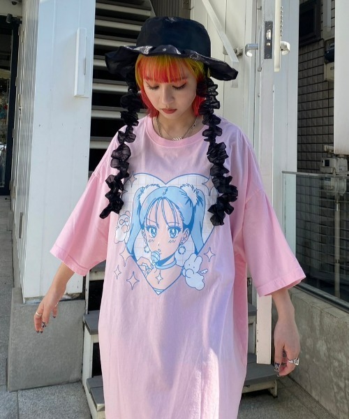 Candy Stripper（キャンディストリッパー）の「NEW TORO GIRL BIG BIG Tシャツ（Tシャツ/カットソー・レディース・オフホワイト/ピンク/ブラック/ライトブルー・2）」の6枚目の写真