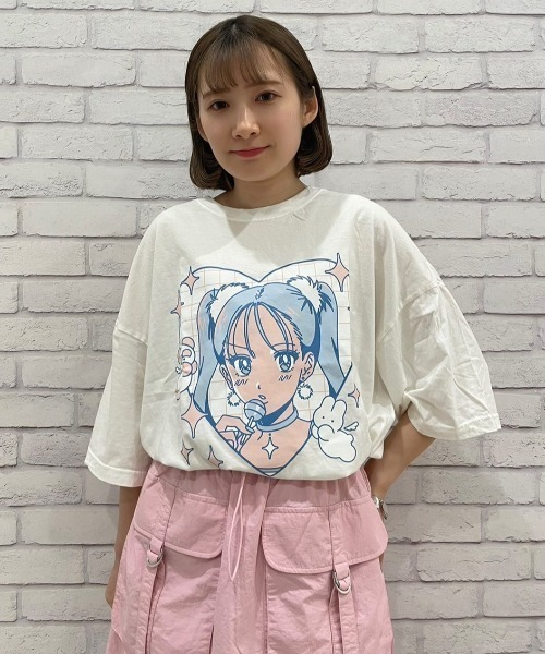 Candy Stripper（キャンディストリッパー）の「NEW TORO GIRL BIG BIG Tシャツ（Tシャツ/カットソー・レディース・オフホワイト/ピンク/ブラック/ライトブルー・2）」の16枚目の写真