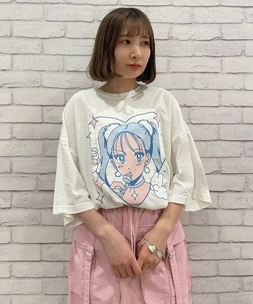 Candy Stripper（キャンディストリッパー）の「NEW TORO GIRL BIG BIG Tシャツ（Tシャツ/カットソー・レディース・オフホワイト/ピンク/ブラック/ライトブルー・2）」の15枚目の写真