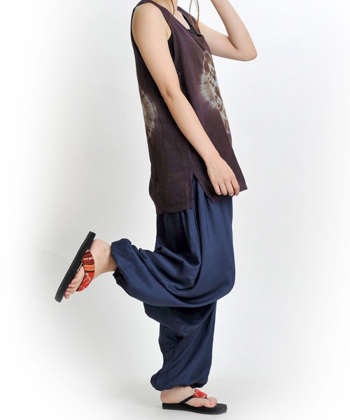 MARAI(マーライ)の「【MARAI】タイパンツ アジアンエスニック ハカマパンツ サルエルパンツ(その他パンツ・レディース・ネイビー系/グレー/ターコイズブルー系/ブラック/オレンジ/パープル・FREE)」の9枚目の写真