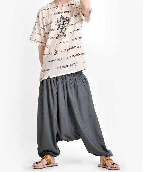 MARAI(マーライ)の「【MARAI】タイパンツ アジアンエスニック ハカマパンツ サルエルパンツ(その他パンツ・レディース・ネイビー系/グレー/ターコイズブルー系/ブラック/オレンジ/パープル・FREE)」の7枚目の写真