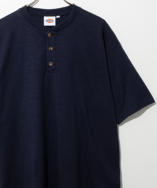 Dickies(ディッキーズ)の「Dickies スラブヘンリーネック半袖Tシャツ(Tシャツ/カットソー・メンズ・ネイビー/ブラック/ホワイト・M/XL/L/S/XXL)」の3枚目の写真