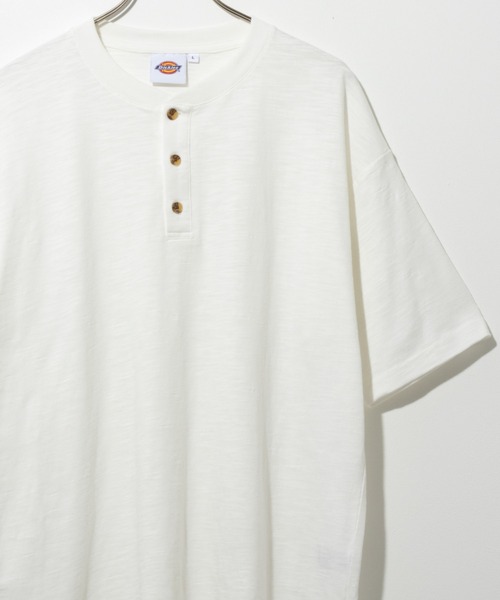 Dickies(ディッキーズ)の「Dickies スラブヘンリーネック半袖Tシャツ(Tシャツ/カットソー・メンズ・ネイビー/ブラック/ホワイト・M/XL/L/S/XXL)」の1枚目の写真