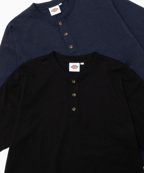 Dickies(ディッキーズ)の「Dickies スラブヘンリーネック半袖Tシャツ(Tシャツ/カットソー・メンズ・ネイビー/ブラック/ホワイト・M/XL/L/S/XXL)」の6枚目の写真