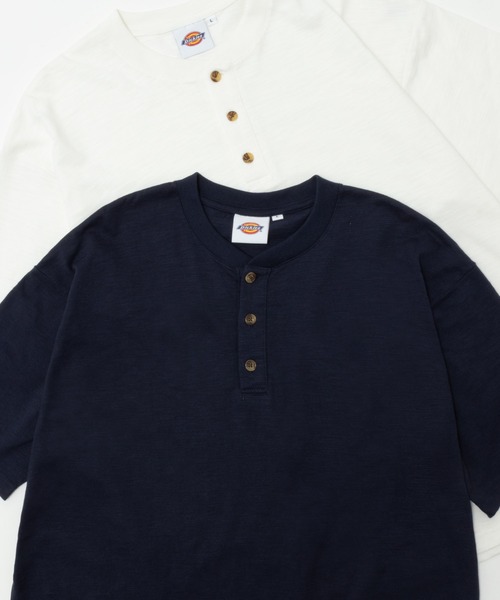 Dickies(ディッキーズ)の「Dickies スラブヘンリーネック半袖Tシャツ(Tシャツ/カットソー・メンズ・ネイビー/ブラック/ホワイト・M/XL/L/S/XXL)」の7枚目の写真