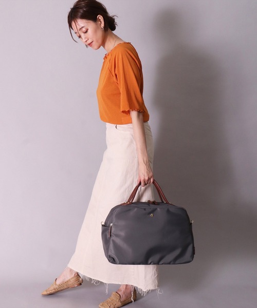 Legato Largo（レガートラルゴ）の「(LF)【Legato Largo】肩楽(かたらく) ナイロン 2WAY ボストンバック（ボストンバッグ・レディース・ブラック/グレー/ネイビー/ライトブラウン・ONE SIZE）」の7枚目の写真