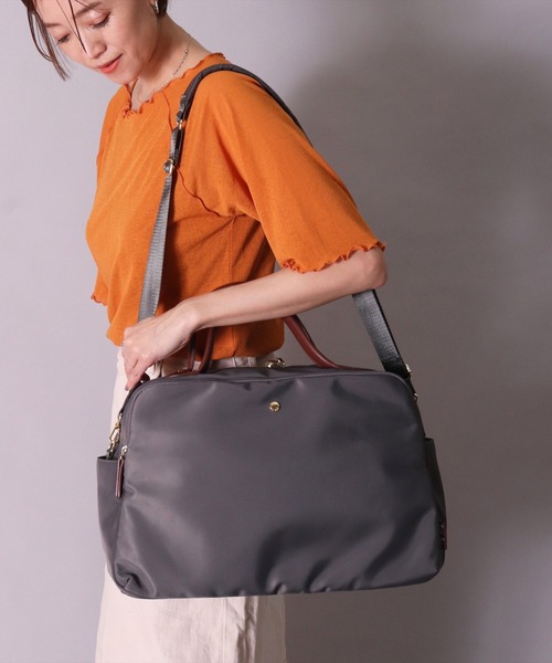 Legato Largo（レガートラルゴ）の「(LF)【Legato Largo】肩楽(かたらく) ナイロン 2WAY ボストンバック（ボストンバッグ・レディース・ブラック/グレー/ネイビー/ライトブラウン・ONE SIZE）」の8枚目の写真