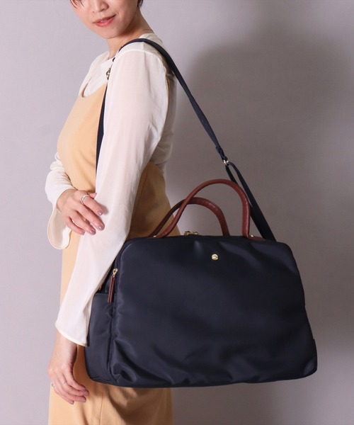 Legato Largo（レガートラルゴ）の「(LF)【Legato Largo】肩楽(かたらく) ナイロン 2WAY ボストンバック（ボストンバッグ・レディース・ブラック/グレー/ネイビー/ライトブラウン・ONE SIZE）」の10枚目の写真