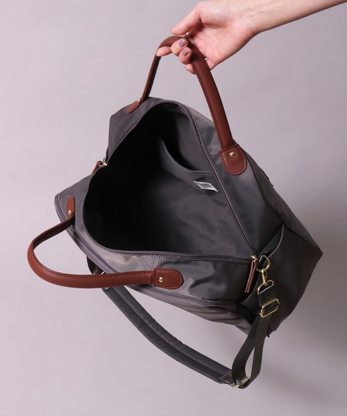 Legato Largo（レガートラルゴ）の「(LF)【Legato Largo】肩楽(かたらく) ナイロン 2WAY ボストンバック（ボストンバッグ・レディース・ブラック/グレー/ネイビー/ライトブラウン・ONE SIZE）」の16枚目の写真