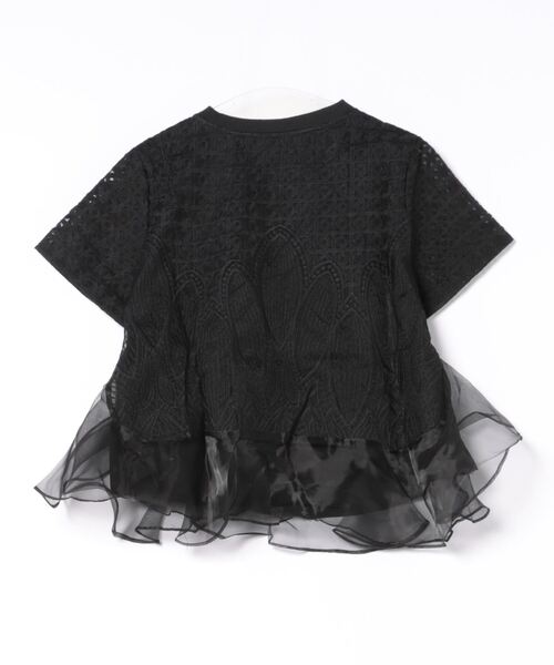 DouDou(ドゥドゥ)の「【WEB限定】レースフリルTEE(Tシャツ/カットソー・レディース・ブラック/ホワイト/グリーン・FREE)」の4枚目の写真